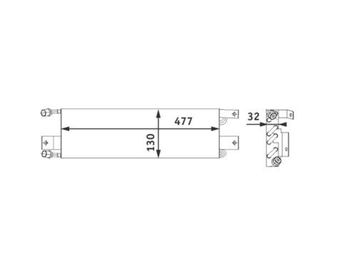 Porsche A/C Condenser 91157305603 - Behr 351301471